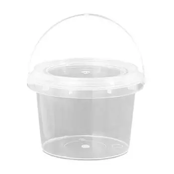 10 шт. пластиковых ведер для напитков с крышками и ручками, стаканчики для вечеринок для коктейлей, мороженого, закусок, многоразовые пищевые контейнеры для летнего пляжного бара, пива 300ML