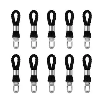 10 шт. Плетеные хлопковые петли для полотенец, зажим для полотенец, крючок-держатель для полотенец, вешалка-стойка, металлический зажим, домашняя вешалка для хранения, простая в использовании