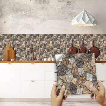 10 шт., плитка с узором булыжника, стикер на стену, кухонный фартук, шкаф, ванная комната, водостойкие художественные наклейки на стены 10cmX10cmX10pcs