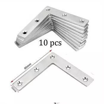 10 шт. плоская угловая скоба L-образного типа, кронштейн для полки, прочная нержавеющая сталь, опоры для полок, угловые соединения, полки, мебель, шкаф