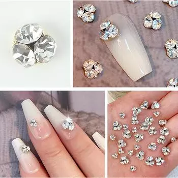 10 шт. плоские стеклянные ногти стразы хрустальные подвески нейл-арт плоские драгоценные камни 3D украшения блестящий маникюр своими руками 4