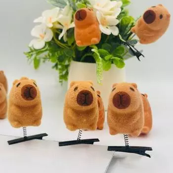 10 шт. плюшевая заколка для волос Capybara Spring, мультяшное животное, зажим для волос в виде утконоса, заколка для волос для женщин и девочек, аксессуары для волос, реквизит для фотосъемки, подарок на день рождения, Рождество