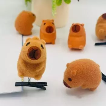 10 шт. плюшевая заколка для волос Capybara Spring, мультяшное животное, зажим для волос в виде утконоса, заколка для волос для женщин и девочек, аксессуары для волос, реквизит для фотосъемки, подарок на день рождения, Рождество