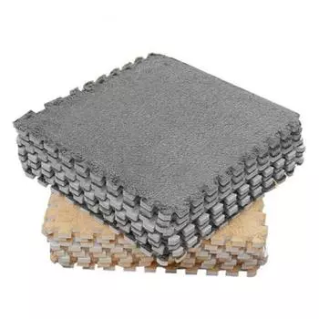 10 шт. плюшевых пенопластовых ковровых плиток 11,8 X 11,8 дюймов, противоскользящих, универсальных, мягких, с блокировкой