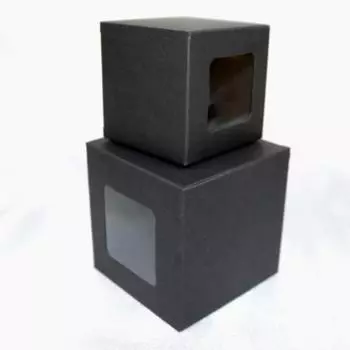 10 шт., подарочная коробка, экологически чистый многофункциональный бумажный держатель для подарков с гладкой поверхностью и окном, товары для вечеринок 6 cm чёрный