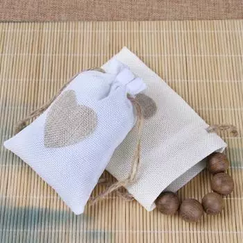 10 шт. подарочные пакеты для хранения льняные сумки свадебные аксессуары джутовые сумки на шнурке мешочки на шнурке 10x14 см
