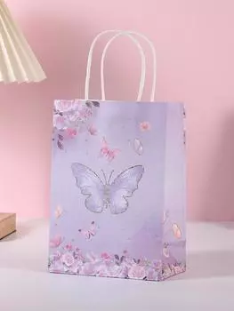 10 шт. подарочные пакеты для вечеринок в виде бабочек, пакеты для сладостей, пакеты для конфет, пакеты для угощений, свадебные пакеты для сладостей с ручками для дня рождения, свадьбы, детского душа 10pcs розовый