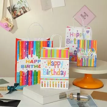 10 шт. Подарочные пакеты на день рождения с ручкой. Бумажные пакеты с подарками на день рождения. Пакеты с подарками на день рождения. Подарочные пакеты. Красочные пакеты для вечеринок. Товары для вечеринок на день рождения.