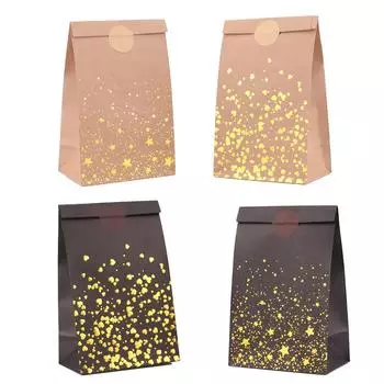 10 шт., подарочный пакет из крафт-бумаги, конфеты, печенье, пакеты из крафт-бумаги, подарочная упаковка, свадебная домашняя вечеринка, подарок на день рождения, упаковка с рисунком кота 13x24x8cm