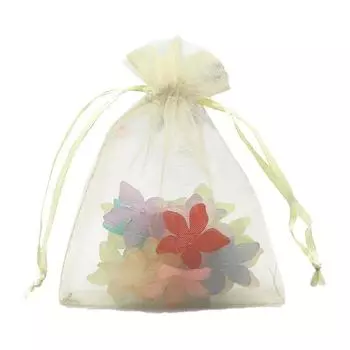 10 шт. Подарочный пакет, красивые сувенирные мешочки, изящная упаковка для ювелирных изделий с завязкой из органзы, декор для вечеринки 9*12cm