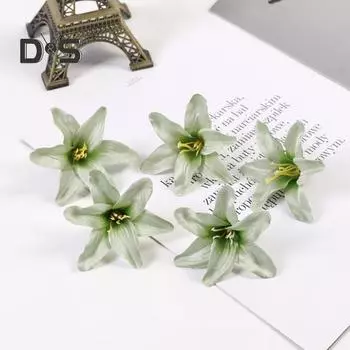 10 шт., поддельные цветочные головки, яркие декоративные DIY, изысканный колокольчик, орхидея, цветочные головки, свадебные принадлежности розовый