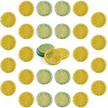 10 шт. поддельные ломтики лимона, блок лимона, искусственные фрукты, очень реалистичная модель для украшения дома, вечеринки