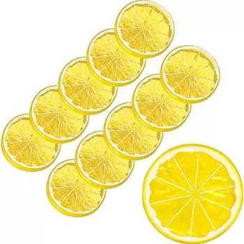 10 шт. поддельный ломтик лимона искусственный фруктовый клин поддельный лаймовый блок искусственный фрукт высоко имитационная реалистичная модель для украшения домашней вечеринки Slice зелёный