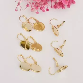 10 шт. Поднос для французских сережек-крючков, внутренний диаметр 10-14 мм, аксессуары для украшений своими руками, поднос для драгоценных камней Q14 10mm inner diameter