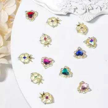 10 шт., подвеска для ногтей, многоцелевой DIY, разнообразные стили, милый аксессуар для маникюра в форме короны в форме сердца B