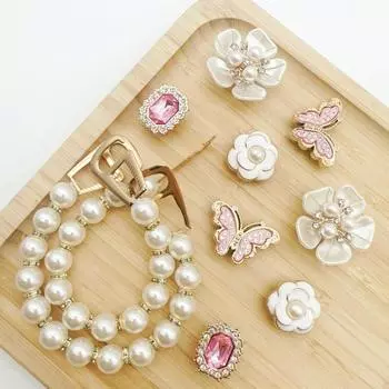 10 шт. подвеска для обуви Crocs DIY винтажная металлическая бабочка со стразами украшение для обуви пряжка для Croc подвески дырка обувь аксессуары