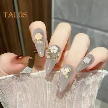 10 шт., подвеска с камелией для ногтей, не падающая, декоративная, сверкающая, стильная, с искусственным бриллиантом, камелия, маникюрные аксессуары, поставка для маникюрного салона