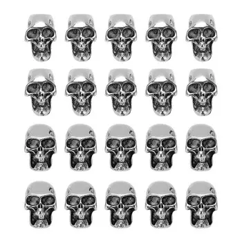 10 шт., подвески в виде черепа из сплава, подвески в виде скелета с черепом для брелока из паракорда Single Hole