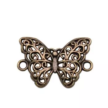10 шт., подвески-бабочки, подвески, античная бронза, цвет цинкового сплава, 14X21 мм