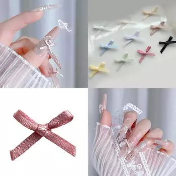 10 шт. подвески-бантики для ногтей украшения для ногтей в виде бантиков красочные аксессуары для ногтей в виде бантиков акриловые ногти советы по маникюру своими руками 8