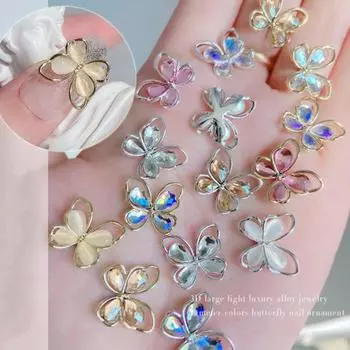 10 шт. подвески для дизайна ногтей красивые ювелирные изделия из сплава искусственный кристалл полые аксессуары для дизайна ногтей для потрясающих ногтей J