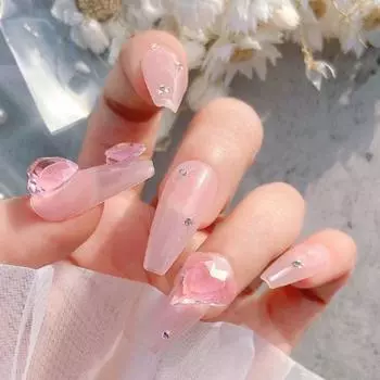 10 шт., подвески для ногтей со стразами, прозрачные 3D-эффекты, смешанные цвета, стильное украшение в форме сердца для маникюра для домашнего использования 4