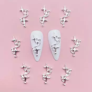 10 шт., подвески для ногтей со звездами, аксессуары для дизайна ногтей, принадлежности для дизайна ногтей для женщин и девочек, украшения для ногтей
