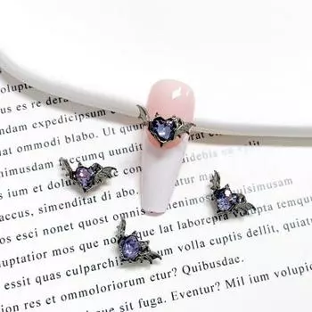 10 шт. подвески для ногтей в темном стиле, крылья летучей мыши, роскошные ювелирные изделия из сплава, прочные аксессуары для дизайна ногтей для маникюра