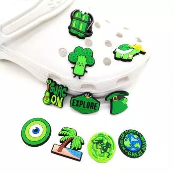 10 шт., подвески для обуви из ПВХ серии Fresh Green для украшения обуви 10pcs