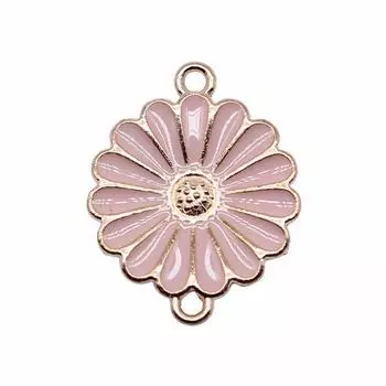 10 шт., подвески с цветочным соединителем, подвески Kc золотого цвета, цинковый сплав, 23X18 мм