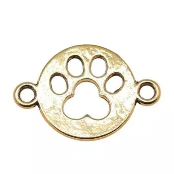 10 шт., подвески с разъемом в виде лапы, подвески, античное золото, цинковый сплав, 24X16 мм