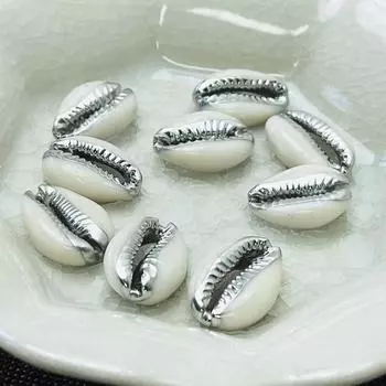 10 шт., Подвески-шармы из белой натуральной ракушки, с серебристым краем из цинкового сплава, для DIY аксессуаров для ожерелья, креативного изготовления ювелирных изделий, женские мужские оптом, подарки для рукоделия 10Pcs/10-1220-25mm белый