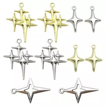 10 шт. Подвески в виде четырехконечной звезды для DIY, Изысканные подвески в форме звезды, Универсальные подвески для ожерелья, Материалы для изготовления ювелирных изделий