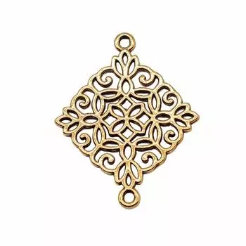 10 шт., подвески в виде цветка, компоненты ювелирных изделий, аксессуары, античное золото, цинковый сплав, 22X28 мм