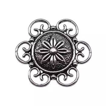 10 шт., подвески в виде цветка, компоненты ювелирных изделий, аксессуары, античное серебро, цвет цинкового сплава, 30X30 мм