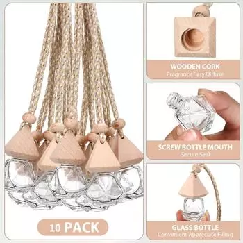 10 шт. подвесной освежитель воздуха для автомобиля, диффузор, бутылка, подвесная декоративная бутылка, удобно снимаемые принадлежности для салона автомобиля