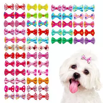 10 шт. полиэстеровая заколка для волос в виде утиного клюва для собак, конфетного цвета, заколка для волос в виде кошки BB, заколка для волос в виде банта для собак, фотография 10pcs