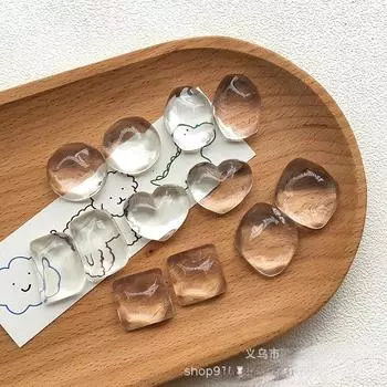 10 шт. полностью прозрачное стекло неправильной формы водная рябь смоляные нашивки аксессуары для ювелирных изделий своими руками