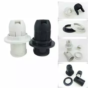 10 шт. полнозубчатый винт E14 патрон лампы энергосберегающая люстра светодиодная лампа головка патрон фитинг винтажное основание светильника чёрный