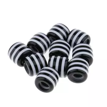 10 шт., полосатые бусины для плетения волос, манжеты, дреды, трубка, ювелирные украшения