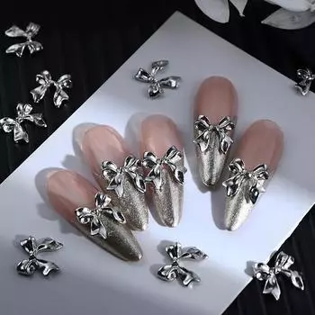 10 шт., полые бабочки из сплава, украшения для ногтей, золотые, серебряные, металлические бабочки, подвески для ногтей, сделай сам, детали для бабочек ко Дню святого Валентина