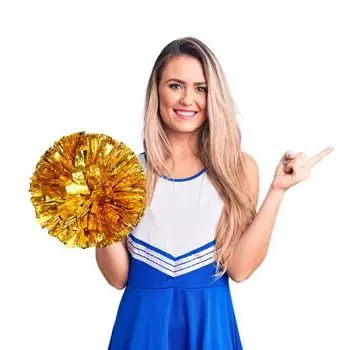 10 шт. помпонов для черлидеров, металлические помпоны для черлидеров с кольцами для пальцев, реквизит для черлидеров чёрный