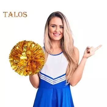 10 шт. помпонов для чирлидеров, металлические помпоны для чирлидеров с кольцами на пальцах, реквизит для командных спортивных игр, танцевальных вечеринок золотистый