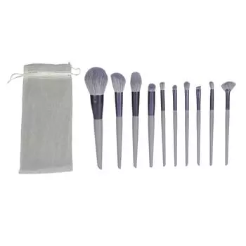 10 шт., портативная кисть для макияжа с мягкой щетиной, эргономичная кисть для пудры, кисть для консилера, кисть для теней для век для