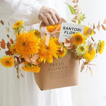 10 шт. портативная корзина для цветов складная водонепроницаемая крафт-бумага бытовая упаковочная сумка для цветов для дома Large