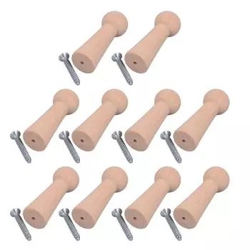 10 шт. Портативные Прочные Деревянные Колышки-Вешалки Самоклеящийся Крючок Удобно для Полотенец Пальто и Сумок в Ванной или на Кухне 4