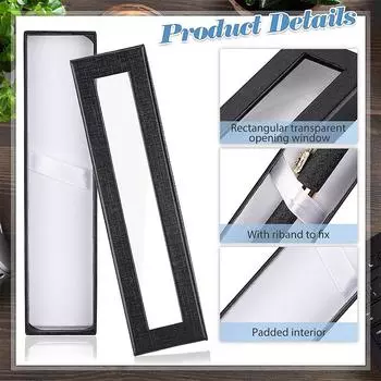 10 шт. Портативный органайзер для ручек, шкатулка для ювелирных изделий, бумажная витрина, портативная коробка для хранения кистей, карандашей, картонный футляр, пустой подарочный футляр чёрный