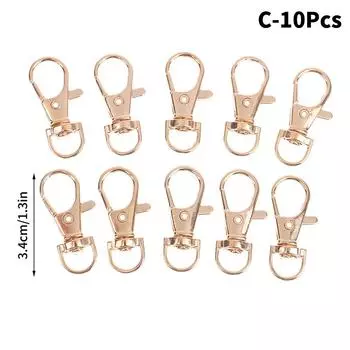 10 шт. поворотная застежка-крючок-лобстер, брелок с застежкой, сумка, ювелирная пряжка с триггером