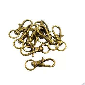 10 шт., поворотные карабины, брелок для ключей, 32x12 мм, винтажная бронза 1.29 inch бронзовый
