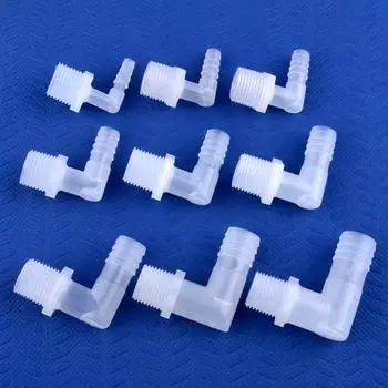 10 шт. PP Pagoda угловой соединитель G1/8 1/4 3/8 1/2 3/4 наружная резьба до 2,8~19,5 мм адаптер для аквариума воздушный насос шланговое соединение садовый водопровод соединение G1/8-2.8mm (10 Pieces)